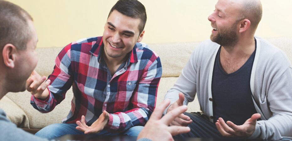 men talking